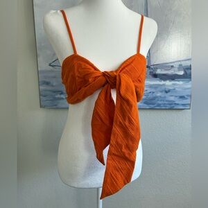 L*Space Vibrant Orange Tie-Front Camisole